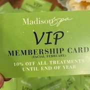 Madison Spa VIP 10% Card